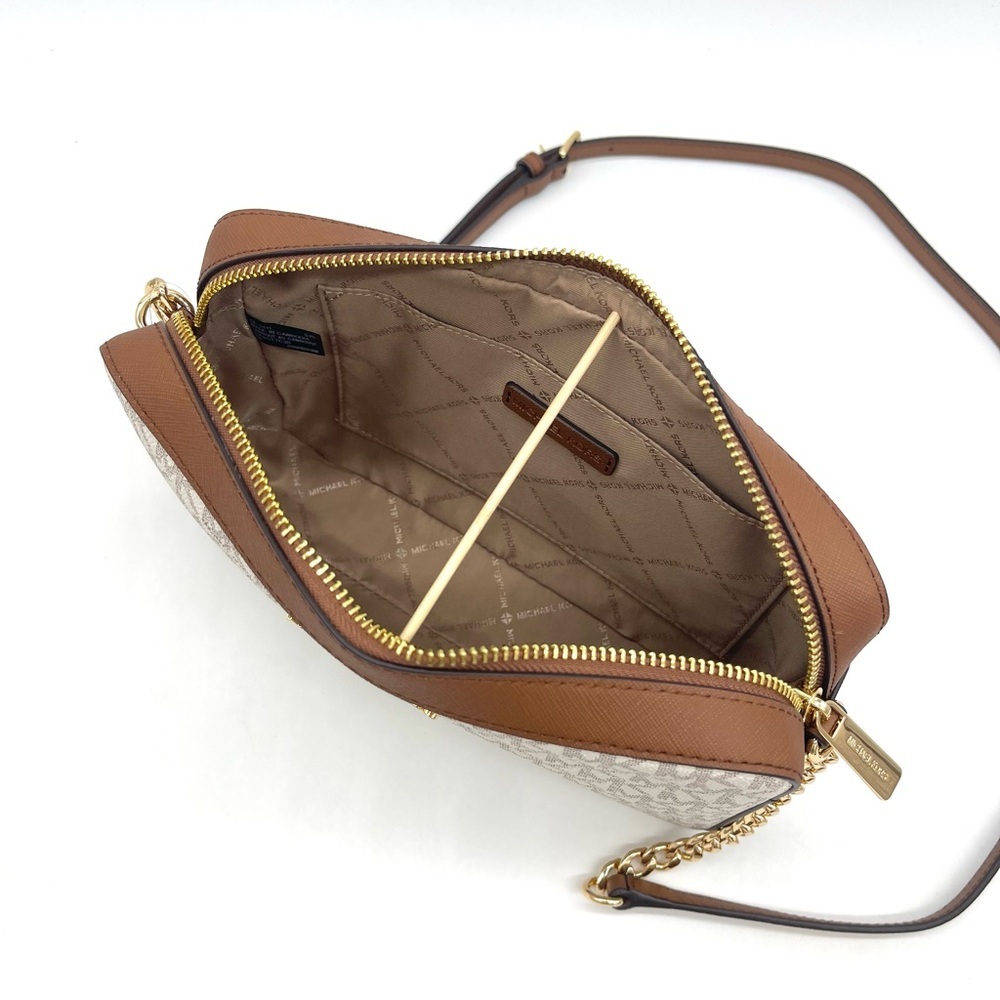 Michael Kors EW Brown and Cream Crossbody Bag - Picture 6 of 7